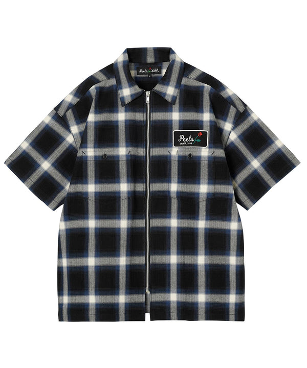 X-Girl & Peels Plaid Zip Up Shirt