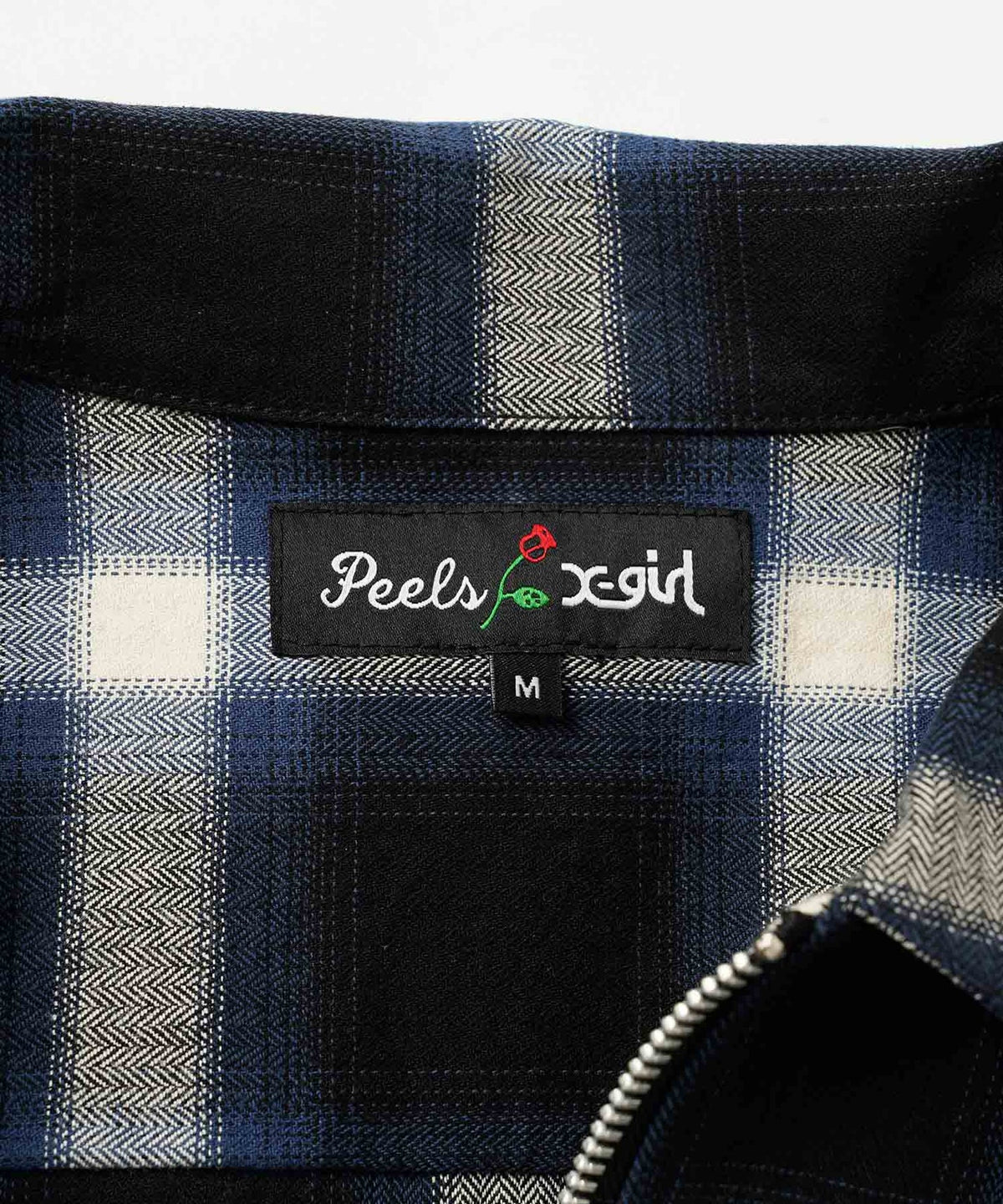 X-Girl & Peels Plaid Zip Up Shirt