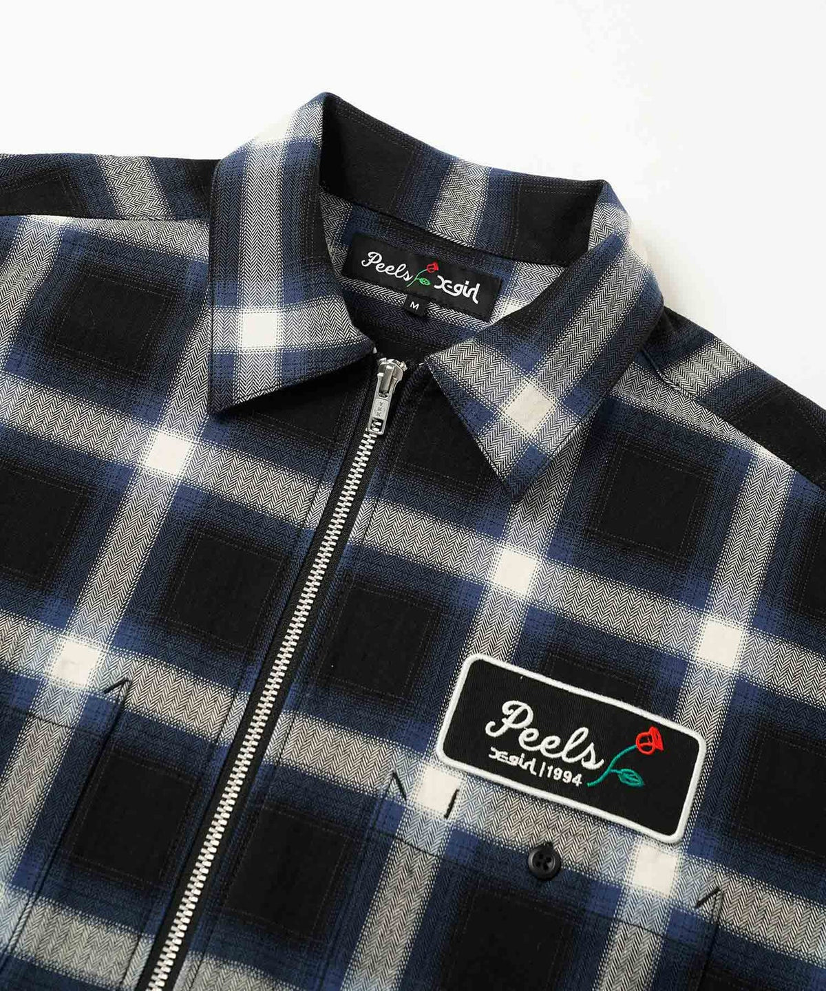 X-Girl & Peels Plaid Zip Up Shirt