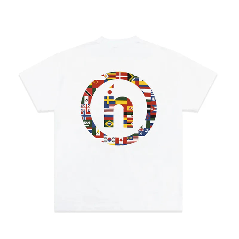 Pixelated Flags White Tee