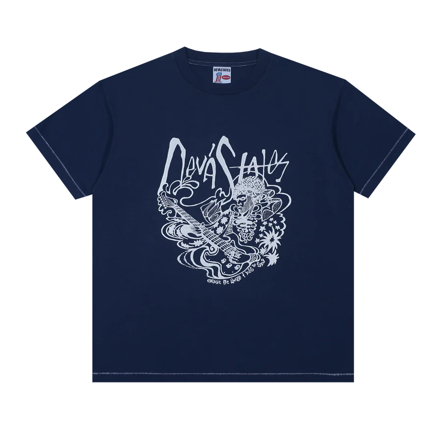 BUSTER S/S GFX RETRO T0SHIRT [DEEP BLUE DYED]