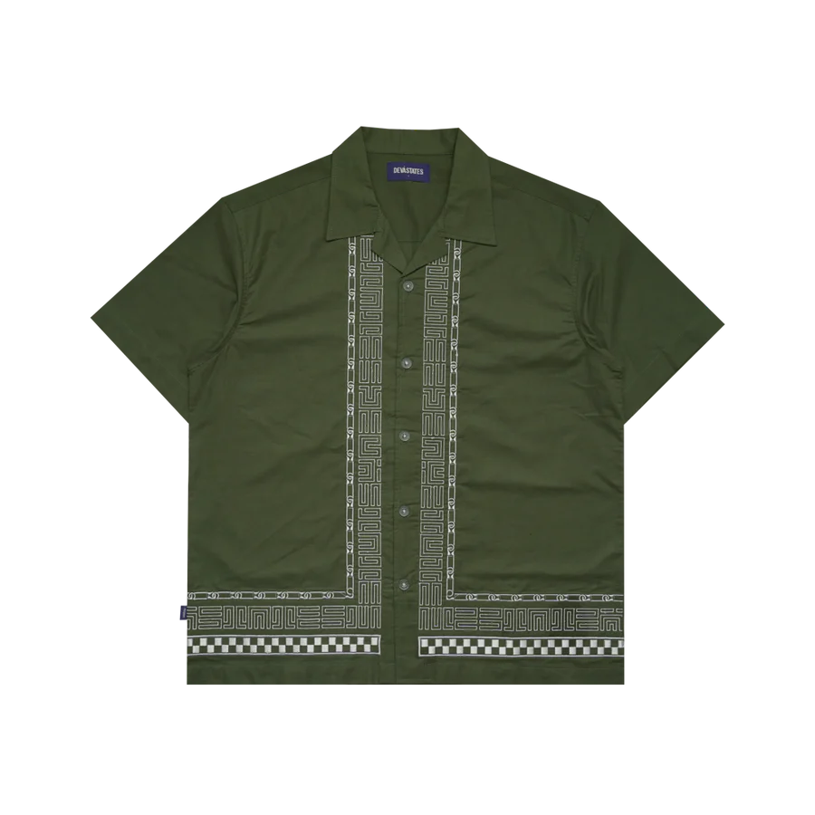 RELIC S/S EMBROIDERED SHIRT [OLIVE GREEN]