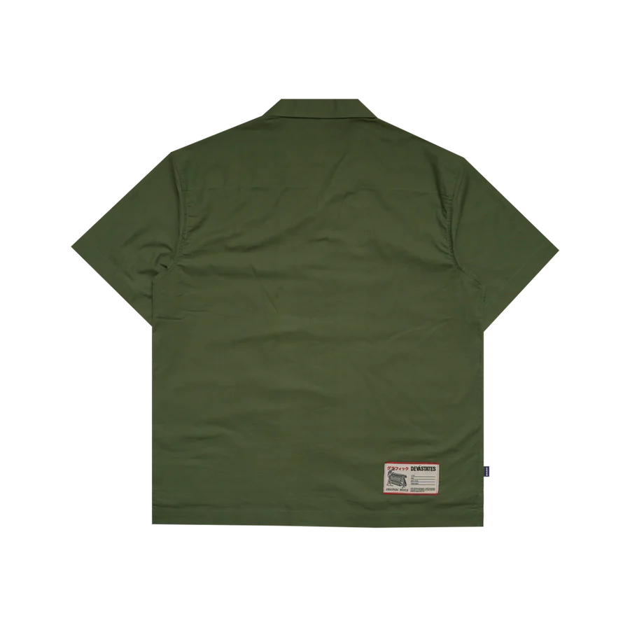 RELIC S/S EMBROIDERED SHIRT [OLIVE GREEN]