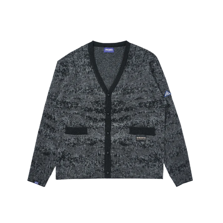 WAR PAINT MOHAIR CARDIGAN [GREY/BLACK]