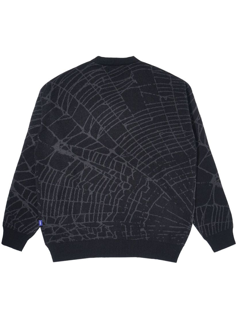 WEB JACQUARD KNIT SWEATER [BLACK]